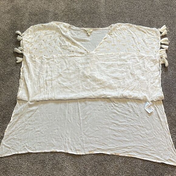 Z&L gold and white palm tree swimsuit cover up size S - Picture 9 of 13